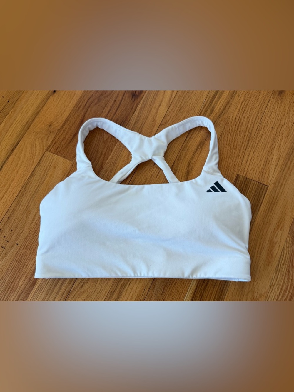 adidas White Crossback Athletic Sports Bra